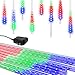 Aukora Christmas Lights Outdoor, UL Plug Halloween Lights Outside, LED Meteor Shower Lights, 11.8in 8 Tubes 192 LEDs - for Xmas, Wedding, Party, Holiday, Garden, Tree Decoration（Blue、Red、Green）