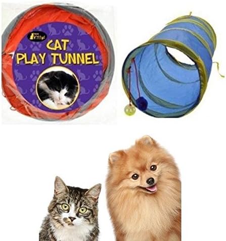 Conexus Trading Cat Kitten Pop Up Play Tunnel Includes 2 Suspended Ball Cat Pet
