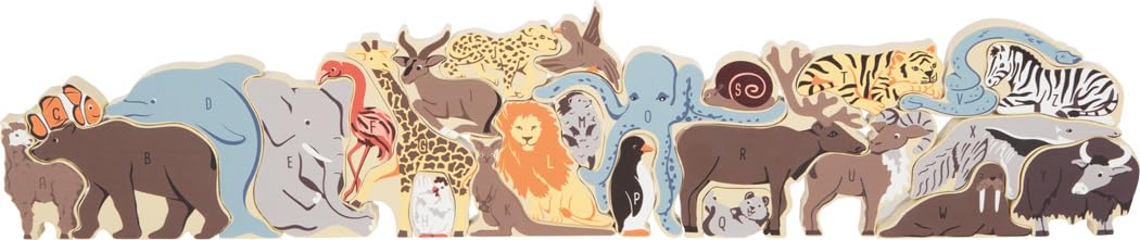 small foot Animals Letter Puzzle, wood, wooden puzzle for alphabet learning, learning toy for ages 3+ years, 12465