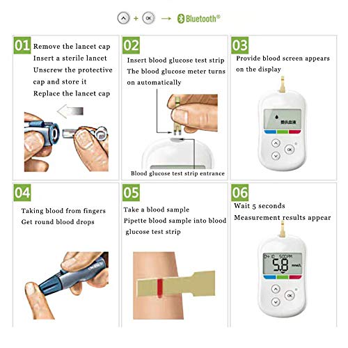 DZWJ-Diabetes-Blood-Sugar-Kit-Glucose-Meter-Home-Use-Bluetooth-Diabetes-Care-Easy-To-Observe-Blood-Glucose-Range-Color-Bar-mmolL