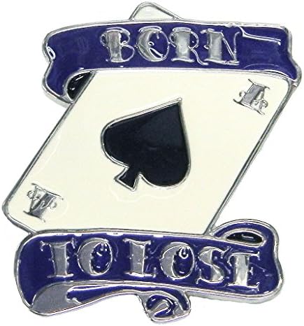 Born to Lose Ace of Spades Card Tattoo Black Purple Belt Buckle Goth Punk Rockabilly