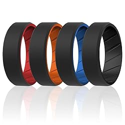 ROQ Silicone Rubber Wedding Ring for Men, Comfort