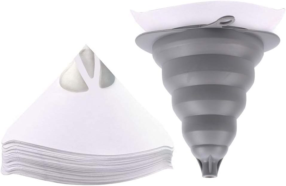 Phoneix 100 Pack 100 Micron Paint Strainers Cone with Paint Filter Nylon Mesh with 1 Collapsible Silicone Funnel