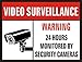 Jancosta 24 Hour Video Surveillance Sticker Decals, Security Warning Sign for Business and Home, Indoor and Outdoor (3x4
