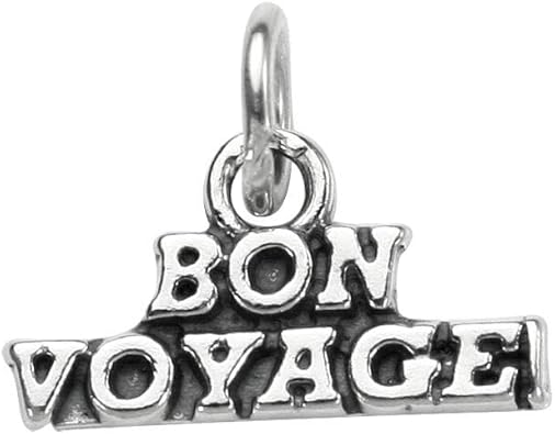 Ciondolo Thecharmworks In Argento Sterling Scritta Bon Voyage Per Augurare Buon Viaggio Amazon It Gioielli
