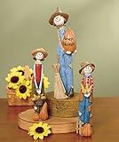 3 Pc. Smiling Scarecrows Figurine Set Table Top Accent Fall Autumn Halloween Decoration