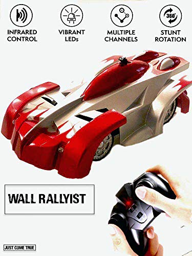 JCT-Ultimate-Wall-Climbing-Remote-Control-Car--Gravity-Defying-Wall-Climber-RC-Racing-Car-With-LED-Lights-For-Kids--Fast-Charging-USB-Rechargeable-Mini-Remote-Controlled-Race-car-For-Boys-GirlsRED