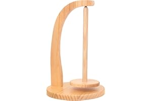 Yarn Holder for Knitting and Crocheting, Wooden Yarn Rack Stand with Slots, Rotatable Yarn Spinner Yarn Ball Holder for Knitt