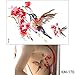 Glaryyears Animal Temporary Tattoos for Adults, Large Watercolor Painting Drawing Fake Creative Tattoo Stickers, 5 Pack Fox Cat Water Transfer Body Makeup Art Home Decoration Multi-colored