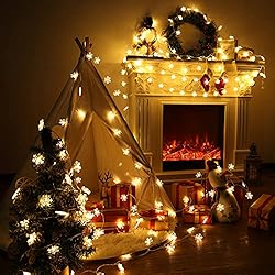 Christmas Snowflake String Lights, 49 ft 100 LED