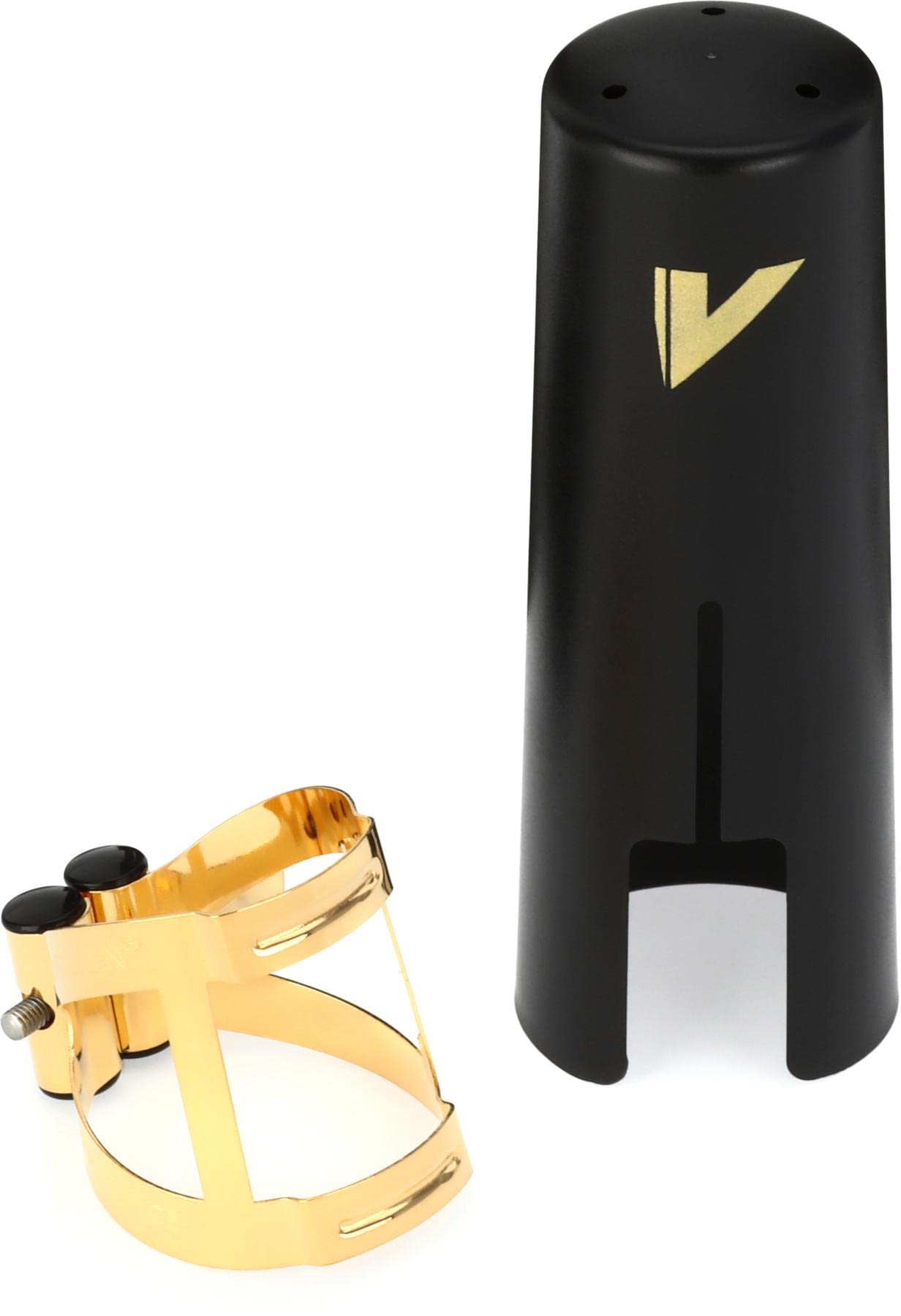Vandoren LC590DP M/O Gold Ligature and Plastic Cap for Bariton Saxophone V16 Mouthpiece,Gold Gilded