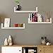 Set of 3 Floating Shelves U Shape Wall Mounted Bookshelf Storage Display Shelves (White)