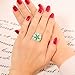 CiNily Green Fire Opal Emerald Silver Zircon Women Jewelry Gemstone Ring Size 6-10 (8)