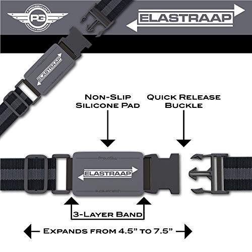 Luggage Straps, Adjustable Non-Slip Baggage Belts- Suitcase Bands For Travel Bag (2 Straps, Grey Stripe 2pk)