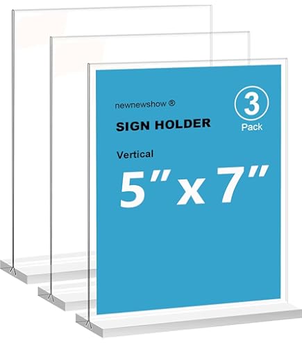 Amazon.com : newnewshow 8.5x11 Acrylic Sign Holder 3 Pack Vertical