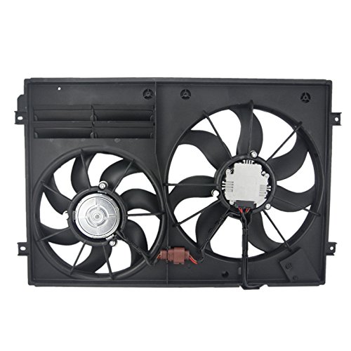 OrionMotorTech VW3117106 OEM Engine Radiator Cooling Fan Assembly Low Noise for Audi Volkswagen