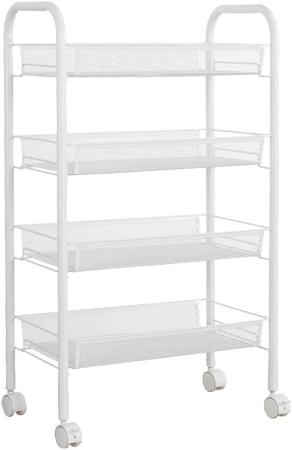 KuanGuang 4-Tier Rolling Cart Serving Trolleys Metal Storage Units on Wheels for Home & Bar & Restaurant & Hotels 85 cm x 45 cm x 25 cm