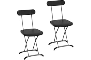 S AFSTAR Folding Chair Set of 2, 2-Pack Plastic Foldable Chairs with Wide Seat & Ergonomic Backrest, Metal Portable Chairs Ho