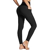 BALEAF Women's Leggings with Pockets Black Tummy Control Workout High Waisted Athletic 7/8 Ultra Soft Gym Yoga Ankle Pants