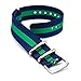 CIVO Watch Bands NATO Premium Ballistic Nylon Watch Strap Stainless Steel Buckle (Navy/Shamrock, 18mm)