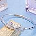 Menton Ezil Love Encounter Crystals Bangle Bracelets White Gold Plated Adjustable Hinged Jewelry (Infinity Love)