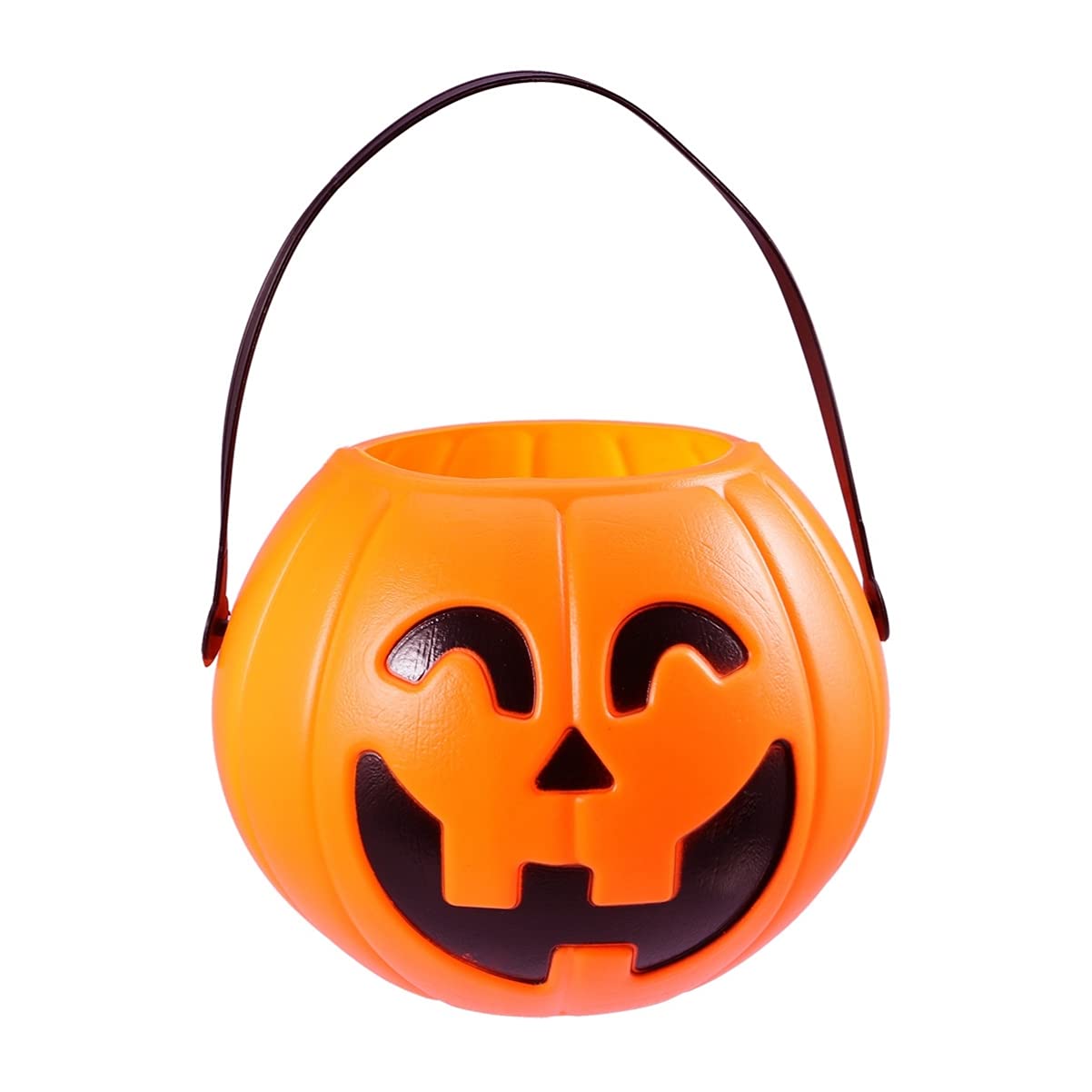 CLISPEED 17cm Halloween Pumpkin Candy Bucket for Kids Portable Trick or Treat Pumpkin Candy Pail Holder Container Jar Halloween Decortaions