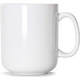 Smilatte 20 OZ Large Coffee Mug, M016 Plain Ceramic Boss Big Tea Cup with Handle for Dad Men, White