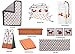 Bacati Playful Foxs 10 Piece Crib Set Including Bumper Pad, Orange/Grey