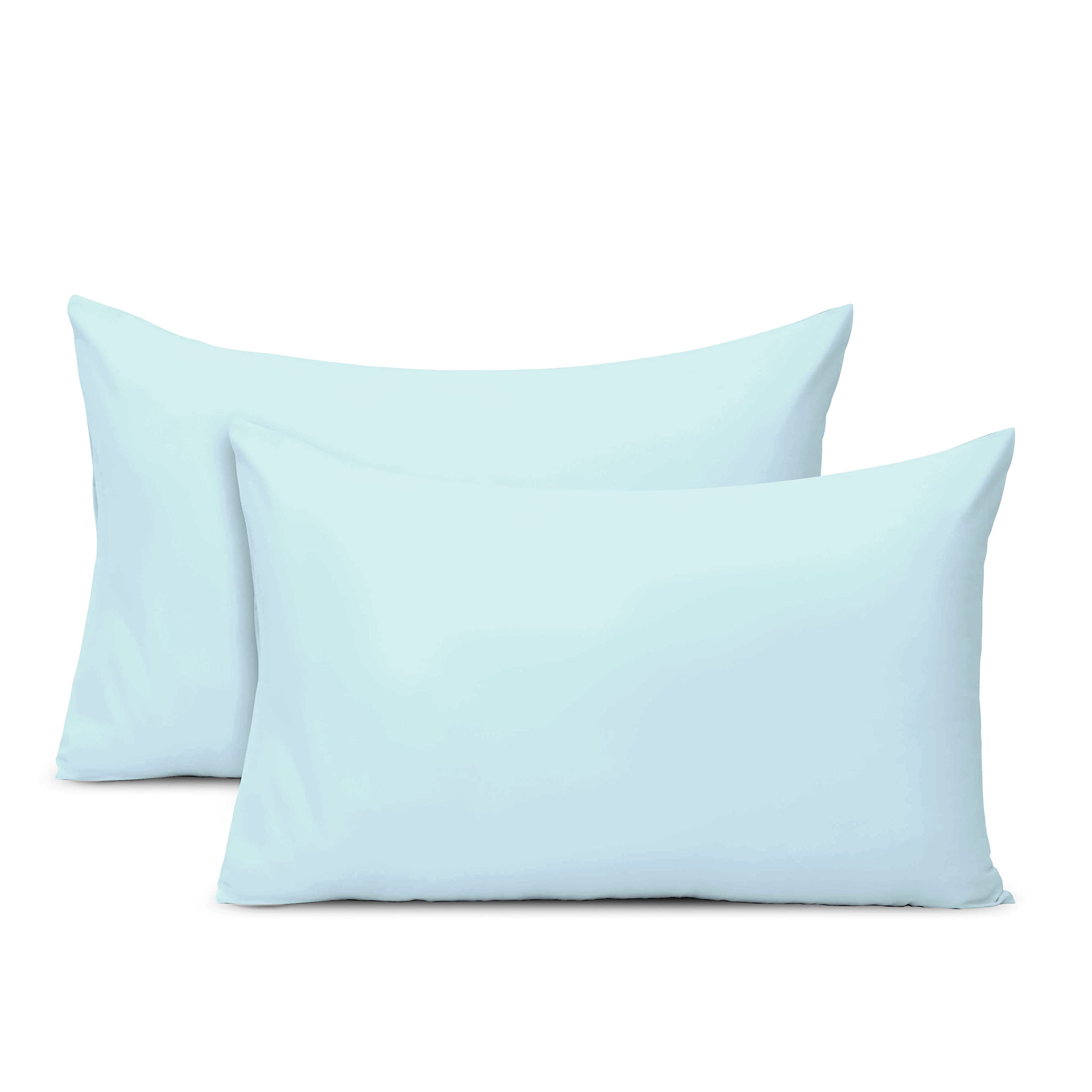 Cotton Baby Blue Housewife Percale Pillowcases 2 Pack 48x74, 100% Long Staple Combed Cotton Pillow Cover, Plain Weave Standard Housewife PillowCase (Baby Blue Pillow Cases 2 Pack) - Pizuna