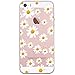 JIAXIUFEN Clear Slim Shockproof Flower Floral Pattern Soft Flexible TPU Silicone Back Cover Phone Case Compatible with iPhone 5 5S SE - Little Daisies
