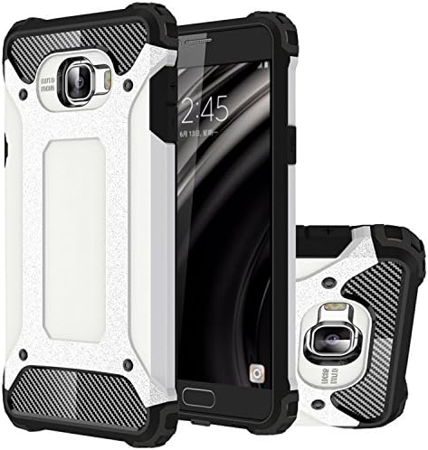 UBERANT Galaxy C7 Case Hybrid Heavy Duty Armor Case Dual Layer [Shock Absorbing] TPU Protective Case Cover for Samsung Galaxy C7 (2016) White