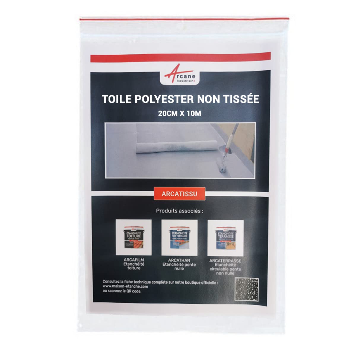 ARCAMESH - Reinforcing Fabric for Waterproofing and Repairing roof and roof Parts, roof Cracks, Flat Roofs, parapets, roof Shing - White, 20cmx10m