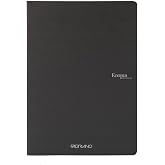 Fabriano EcoQua 5.8" x 8.3"/ A5 Original Staple-Bound Notebook, 40 Dotted Sheets, Black Cover