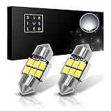 SiriusLED 2835 Chipset Extremely Bright Canbus Festoon 1.1 inch 28mm LED Trunk Cargo Courtesy Light Bulb Size DE3021 DE3022 400 lumen pure white 6000k Pack of 2