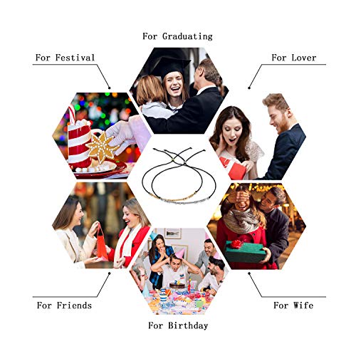 XquiziFit Morse Code Bracelet 3mm Silver Beads on Silk Cord Jewelry Gift for Women, Cute Bracelet with Special Meaning