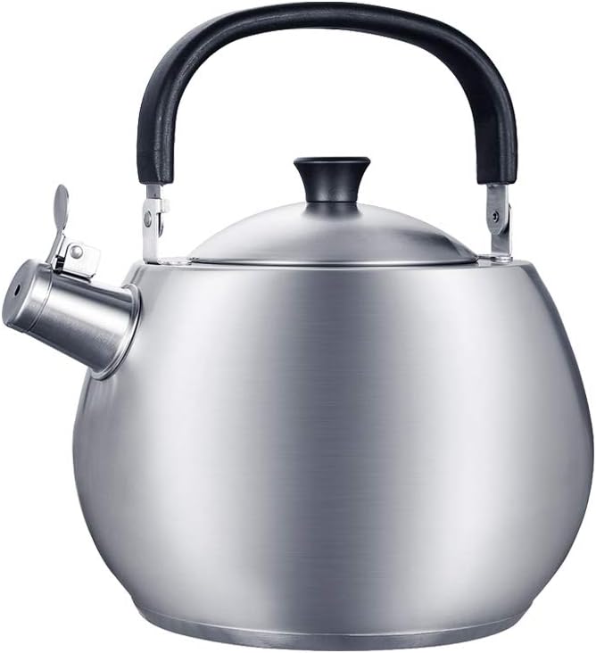 Retro style whistling kettle, 4.5L large capacity stainless steel kettle for