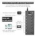 Surge Protector, POWRUI Power Strip with 6 Outlets and 6 USB Ports, Heavy Duty 6ft Extension Long Cord, 1625W/13A Multiplug for Multiple Devices Smartphone Tablet Laptop Computer, ETL Listed (Black)