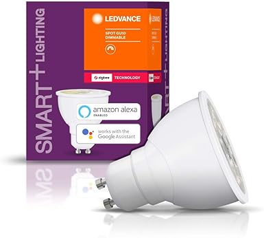LEDVANCE Smart LED ZigBee GU10 reflector blanco clido regulable compatible directamente con Echo Plus y Echo Show 2 Gen Compatible con Philips Hue Bridge