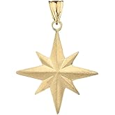 Enchanting North Star Charm Pendant in 10k Gold Satin Finish