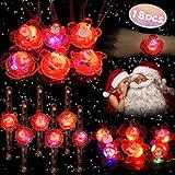 LEEHUR Christmas LED Ring Necklace Bracelet Party Favors for Girls 18pcs Light Up Glow in The Dark Toys Flashing Birthday Class Prize Easter Party Stocking Stuffers Goodies Bag Supplies Valentine Gift