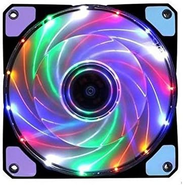 Veddha LED Case Fans - Sleeve Bearing 120mm DC 15 LED Illuminating Silent Fan for Computer Cases, CPU Coolers, and Radiators (Multicolor)
