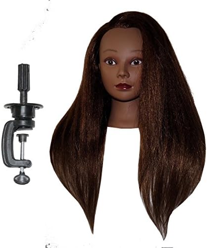 HairZtar Ethnic Afro Coarse 100% Real Hair Mannequin Head Hairdresser Training Head Manikin Cosmetology Doll Head (SANDY+C - 24")