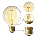 LAKES Vintage Edison Bulb, 60W Retro Incandescent Light Bulb E26 Medium Screw Base, G25 / G80 Classic Amber Glass Incandescent Filament Lamp,360 Degrees Beam Angle, Pack of 4