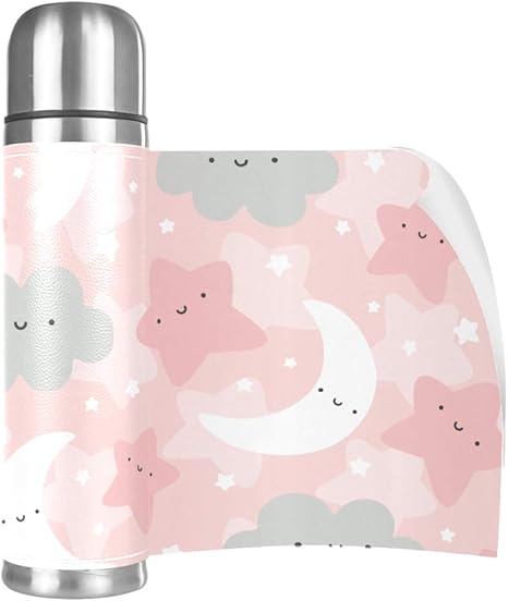 Amazon Carrozza 水筒 蓋付き 魔法瓶 500ml 保温 ボトル 直飲み 星柄 月 コップ マグ 真空断熱 ステンレス 学生 レディース メンズ 子供 おしゃれ かわいい 水筒 マグボトル オンライン通販