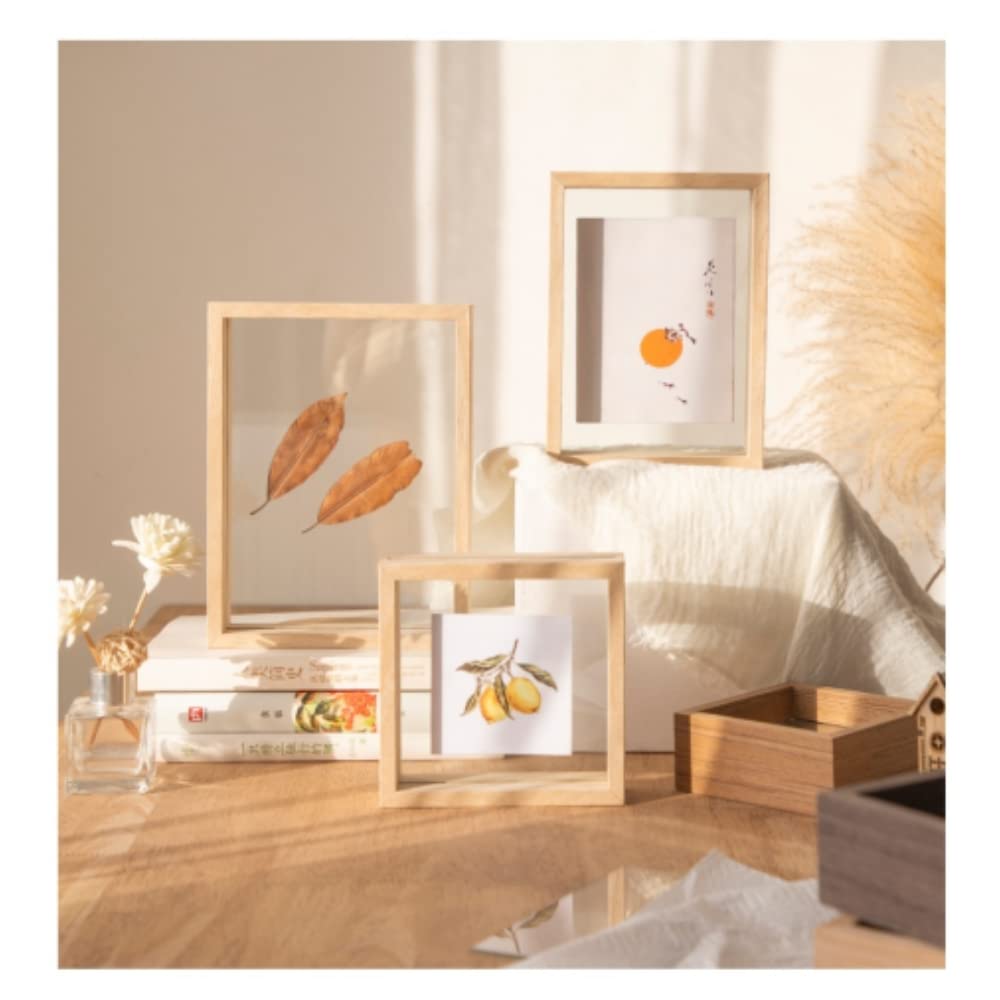 FASHION YO Photo Frame Beech Wood Picture Frames for Desk Double Sided Decor Family Friends Gifts 4x6 8x6 7x5 Portrait & Landscape (Nature Wood 7x5（12.7 * 17.8CM）) — image 1