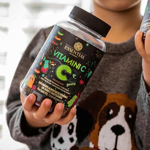 Vitamini C Gummy (150g - 60 unidades), Morango, Maçã-Verde e Manga, Essential Nutrition