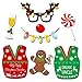 Ugly Christmas Sweater Photo Booth(59Count),Konsait Funny Christmas Photo Booth Stick Funny Xmas Props Selfie Accessories for Adults Kids for Christmas Theme Party Favors Decorations Decor Supplies