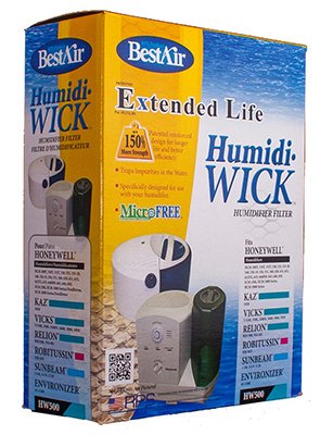Bestair HW500 Wick Filter, For Use with Humidifier, 5 X 19 X 1 in, Aluminum, White