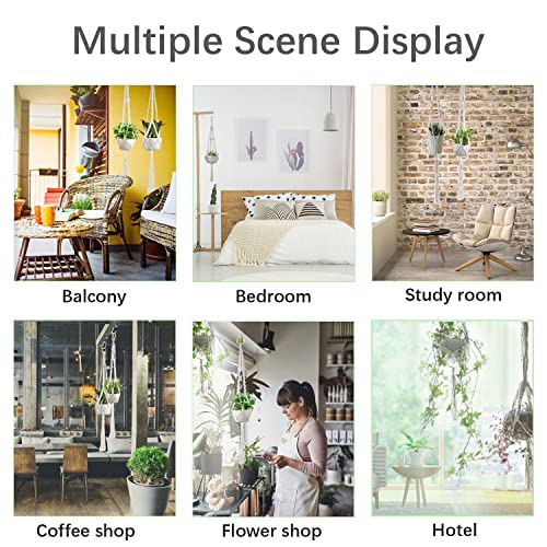 4 Packs Macrame Plant Hangers with 4 Hooks, Qveetry Hanging Planters Indoor Outdoor Handmade Cotton Rope, Flower Pots Holder for Home Garden Balcony Ceiling Decorations