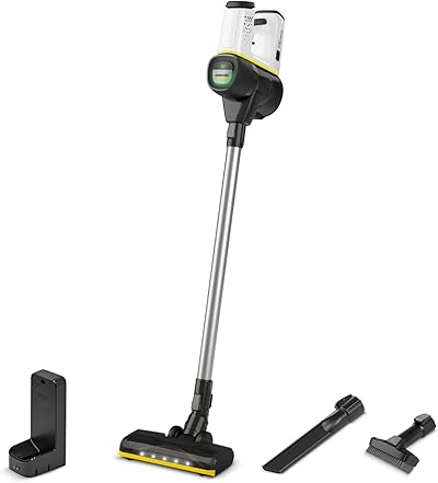 Karcher Akku-Staubsauger VC 6 Cordless ourFamily, 2 Saugstufen, Laufzeit: bis zu 50 min., Gewicht: 2,8 kg, 25,2 V Akku, Wandhalterung mit Ladefunktion, Boden- und Fugendüse, Staubbürste, Weiß